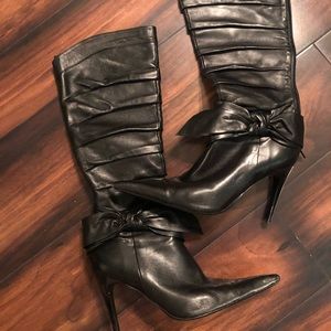 ALDO Elisha Black Leather Boots - Calf High